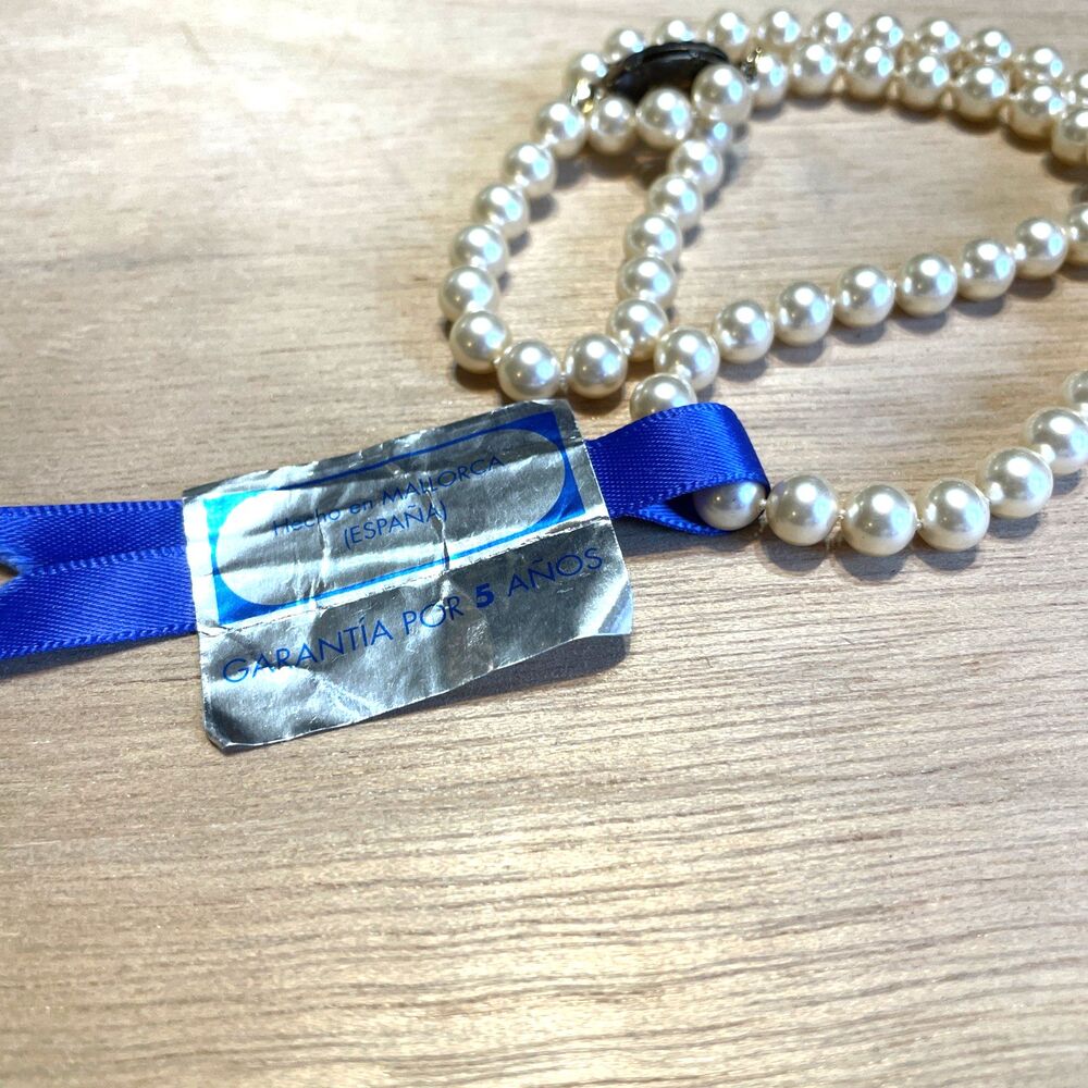 Capricho Mallorca Spain Pearl Necklace 24” 7MM Classic Jewelry - Picture 3 of 9